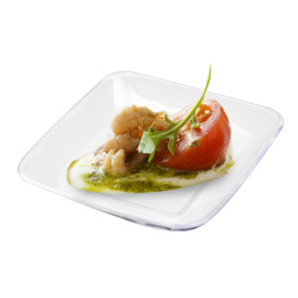 Plastic Tasting Plate PS Clear 6x6x1 cm (200 Units)