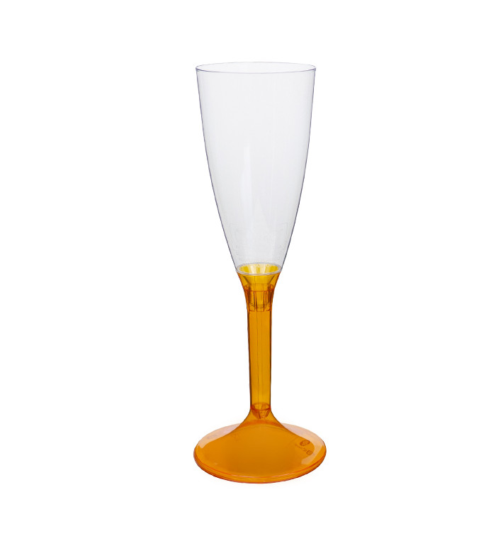 Plastic Stemmed Flute Sparkling Wine Orange Clear 120ml 2P (40 Units) Plastic Stemmed Flute Sparkling Wine Orange Clear 120ml 2P (40 Units)