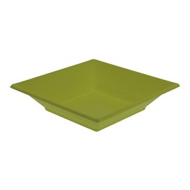 Plastic Plate Deep Square shape Pistachio Green 17 cm (300 Units)