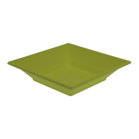 Plastic Plate Deep Square shape Pistachio Green 17 cm (300 Units)