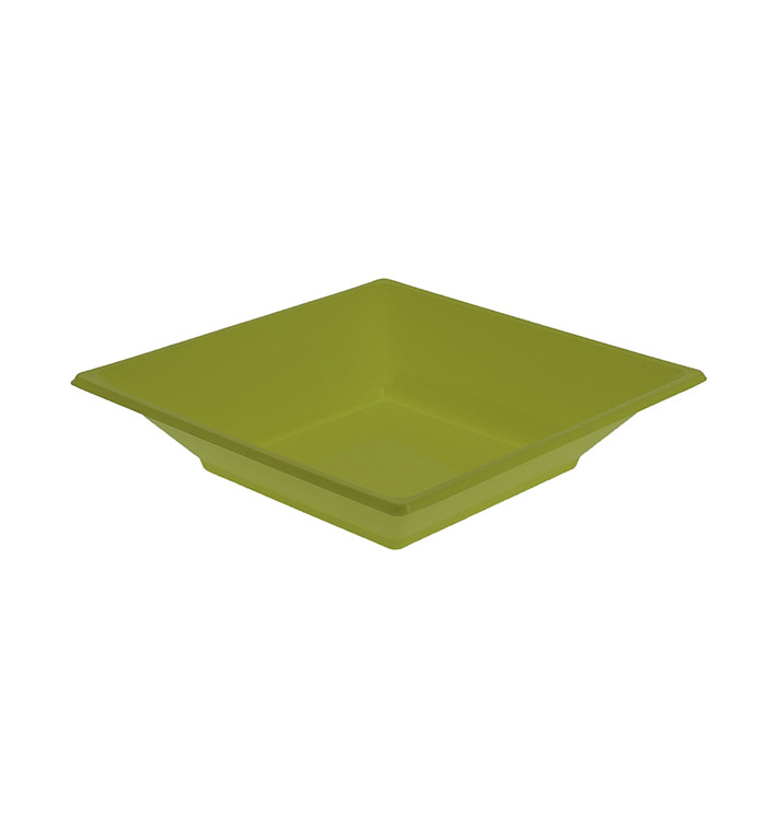 Plastic Plate Deep Square shape Pistachio Green 17 cm (5 Units) Plastic Plate Deep Square shape Pistachio Green 17 cm (5 Units)