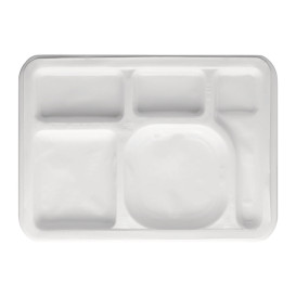 Plastic Compartment Tray Insert White 47x35cm (500 Units) 