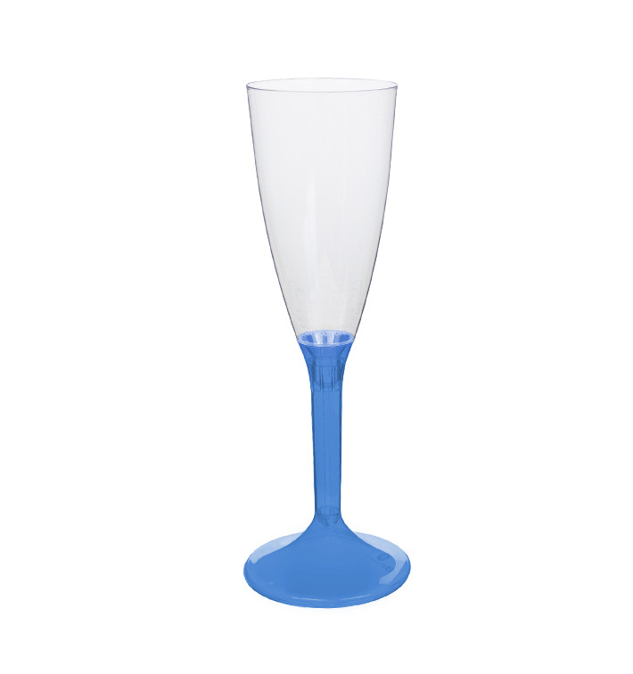Plastic Stemmed Flute Sparkling Wine Blue Clear 120ml 2P (200 Units) Plastic Stemmed Flute Sparkling Wine Blue Clear 120ml 2P (200 Units)