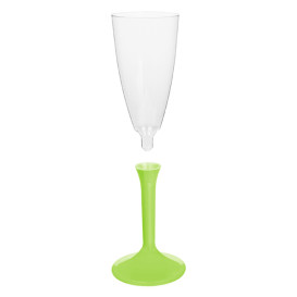 Plastic Stemmed Flute Sparkling Wine Lime Green 120ml 2P (200 Units)