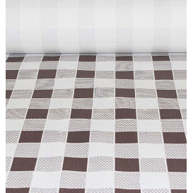 Paper Tablecloth Roll Brown Checkers 1x100m. 40g (1 Unit) 