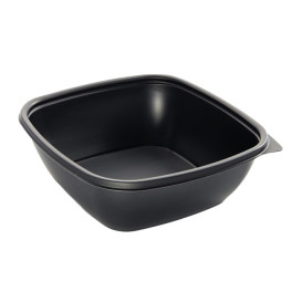 Plastic Deli Container PP Black 750ml 16,5x16,5x6cm (50 Units) 