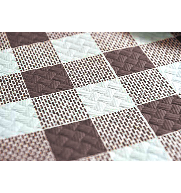 Pre-Cut Paper Tablecloth Brown Checkers 40g 1,2x1,2m (400 Units)