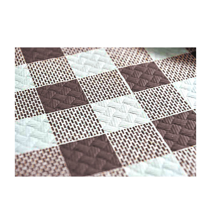 Pre-Cut Paper Tablecloth Brown Checkers 40g 1,2x1,2m (400 Units) Pre-Cut Paper Tablecloth Brown Checkers 40g 1,2x1,2m (400 Units)