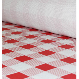 Paper Tablecloth Roll Red Checkers 1x100m. 40g (1 Unit) 