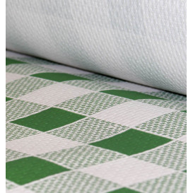 Paper Tablecloth Roll Green Checkers 1x100m. 40g (6 Units)