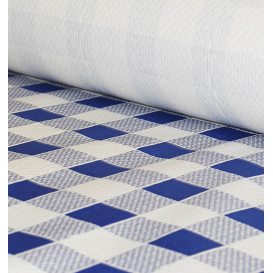 Paper Tablecloth Roll Blue Checkers 1x100m. 40g (1 Unit) 