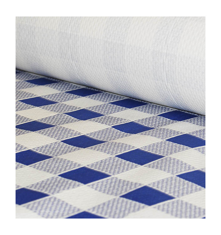 Paper Tablecloth Roll Blue Checkers 1x100m. 40g (1 Unit) Paper Tablecloth Roll Blue Checkers 1x100m. 40g (1 Unit)