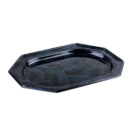 Plastic Tray Octogonal Shape Marble 36x24 cm (50 Uds)