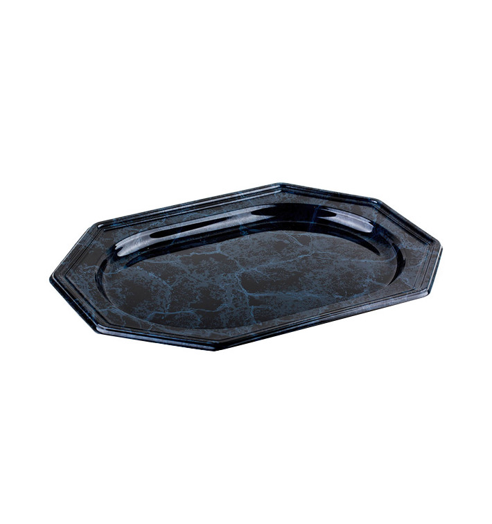 Plastic Tray Octogonal Shape Marble 36x24 cm (5 Units) Plastic Tray Octogonal Shape Marble 36x24 cm (5 Units)