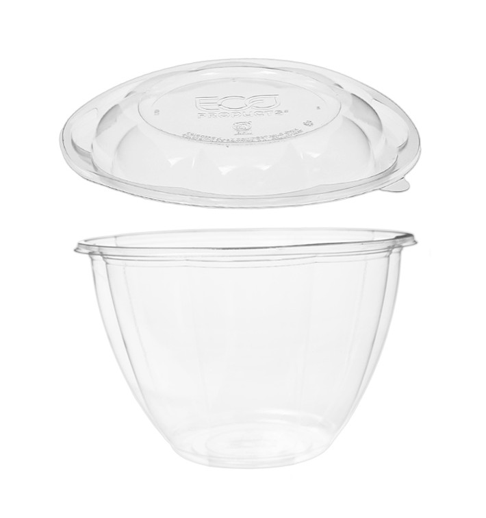 Salad Bowl with Lid PLA 1420ml (50 Units) Salad Bowl with Lid PLA 1420ml (50 Units)