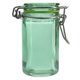 Glass Storage Jar Airtight Green 70ml Ø4,5x8cm (32 Units)