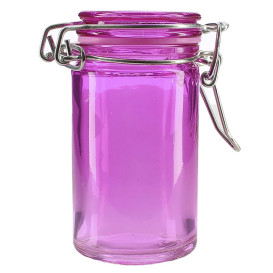 Glass Storage Jar Airtight Lilac 70ml Ø4,5x8cm (8 Units) 