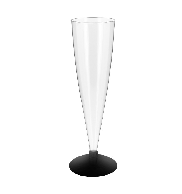 Plastic Stemmed Cup Sparkling Wine Black 150ml 2P (6 Units) Plastic Stemmed Cup Sparkling Wine Black 150ml 2P (6 Units)