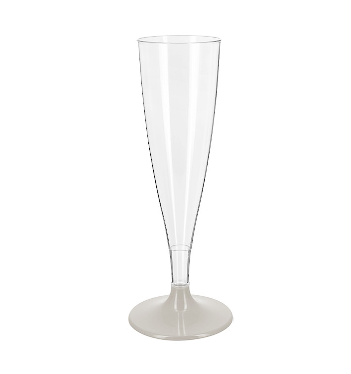 Reusable Plastic Stemmed Flute Sparkling Wine Grey 140ml 2P (48 Units) Reusable Plastic Stemmed Flute Sparkling Wine Grey 140ml 2P (48 Units)