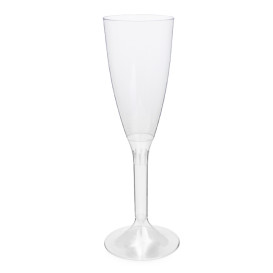 Plastic Stemmed Flute Sparkling Wine Clear 120ml 2P (200 Units)