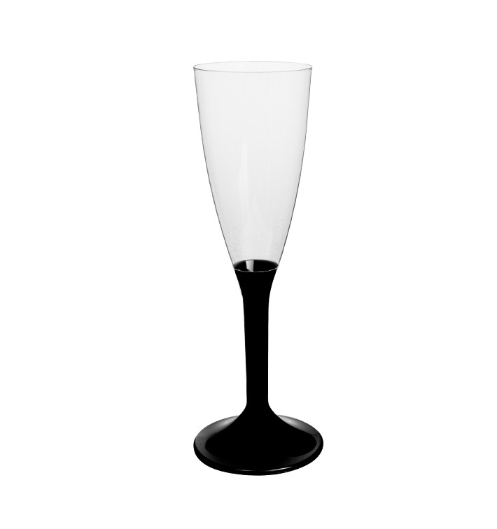 Plastic Stemmed Flute Sparkling Wine Black 120ml 2P (40 Units) Plastic Stemmed Flute Sparkling Wine Black 120ml 2P (40 Units)