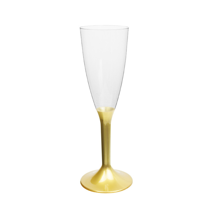 Plastic Stemmed Flute Sparkling Wine Gold 120ml 2P (40 Units) Plastic Stemmed Flute Sparkling Wine Gold 120ml 2P (40 Units)