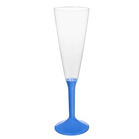 Plastic Stemmed Flute Sparkling Wine Blue Mediterranean 160ml 2P (40 Units)