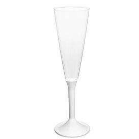 Plastic Stemmed Flute Sparkling Wine White 160ml 2P (200 Units)