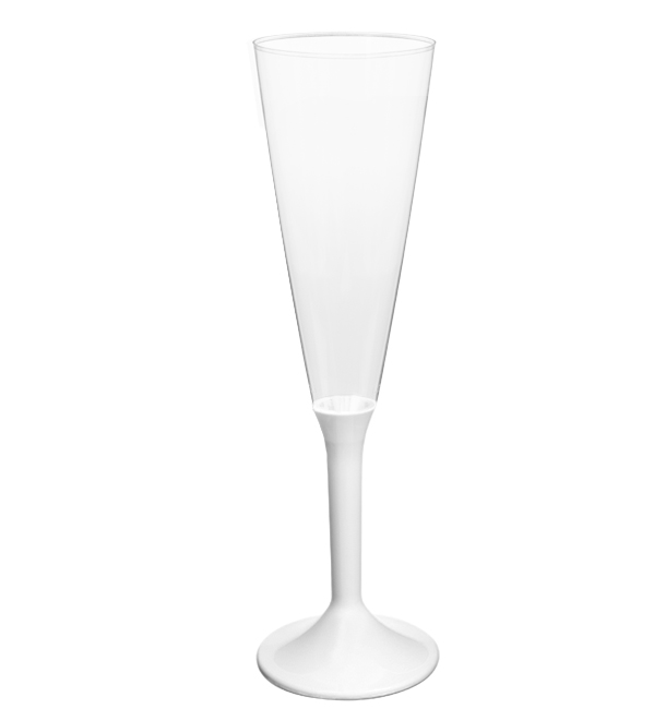 Plastic Stemmed Flute Sparkling Wine White 160ml 2P (200 Units)