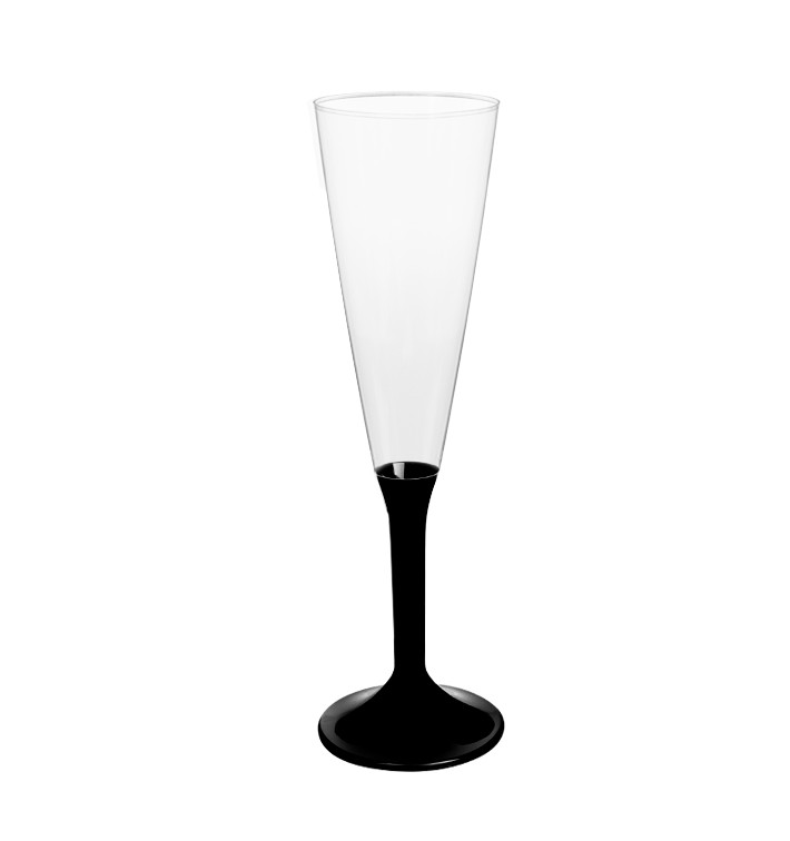 Plastic Stemmed Flute Sparkling Wine Black 160ml 2P (40 Units) Plastic Stemmed Flute Sparkling Wine Black 160ml 2P (40 Units)
