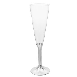 Plastic Stemmed Flute Sparkling Wine Niquel Chrome 160ml 2P (40 Units)