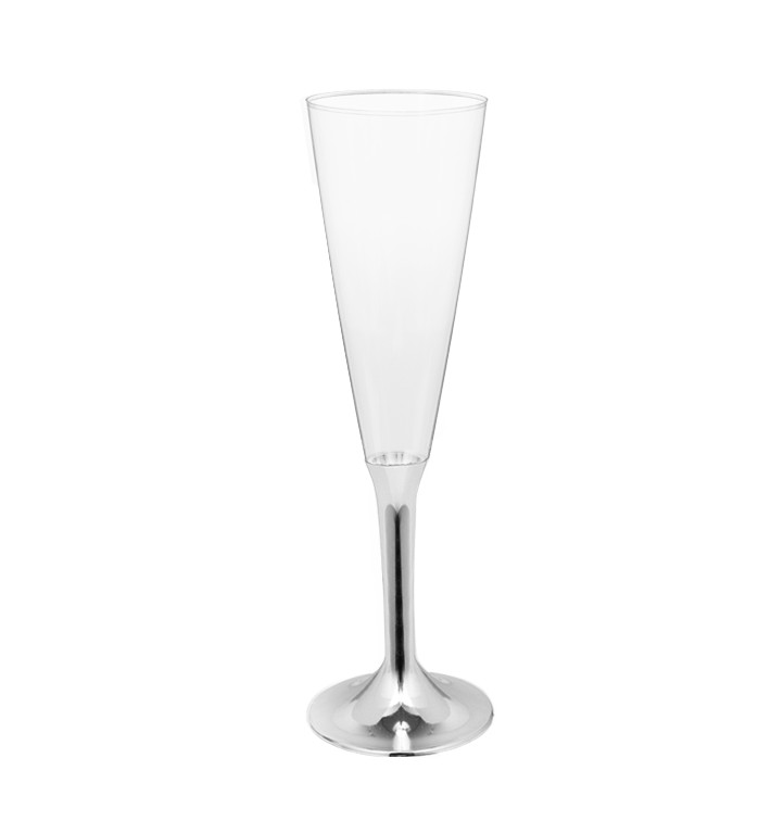 Plastic Stemmed Flute Sparkling Wine Silver Chrome 160ml 2P (40 Units) Plastic Stemmed Flute Sparkling Wine Silver Chrome 160ml 2P (40 Units)
