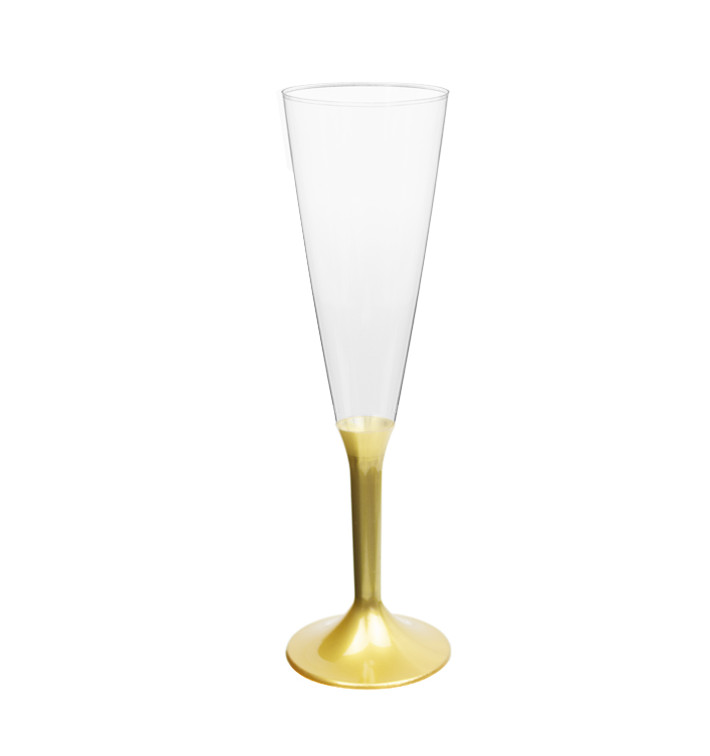 Plastic Stemmed Flute Sparkling Wine Gold 160ml 2P (40 Units) Plastic Stemmed Flute Sparkling Wine Gold 160ml 2P (40 Units)