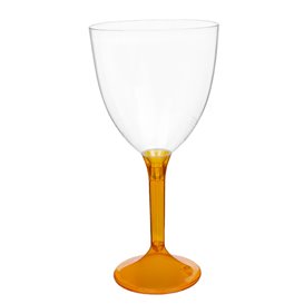 Plastic Stemmed Glass Wine Orange Clear Removable Stem 300ml (200 Units)