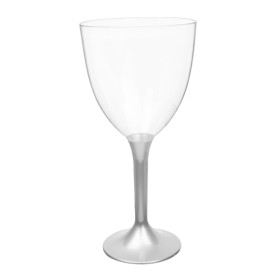 Plastic Stemmed Glass Wine Grey Removable Stem 300ml (40 Units)