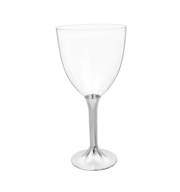 Plastic Stemmed Glass Wine Niquel Chrome Removable Stem 300ml (200 Units) Plastic Stemmed Glass Wine Niquel Chrome Removable Stem 300ml (200 Units)