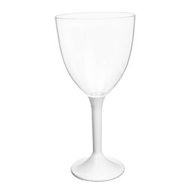 Plastic Stemmed Glass Wine White Removable Stem 300ml (200 Units)