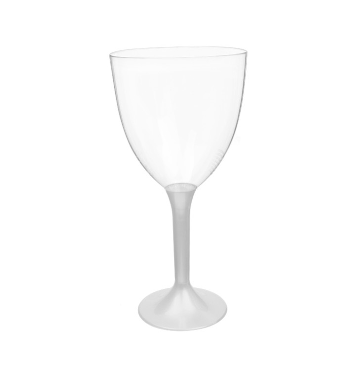 Plastic Stemmed Glass Wine White Pearl Removable Stem 300ml (40 Units) Plastic Stemmed Glass Wine White Pearl Removable Stem 300ml (40 Units)