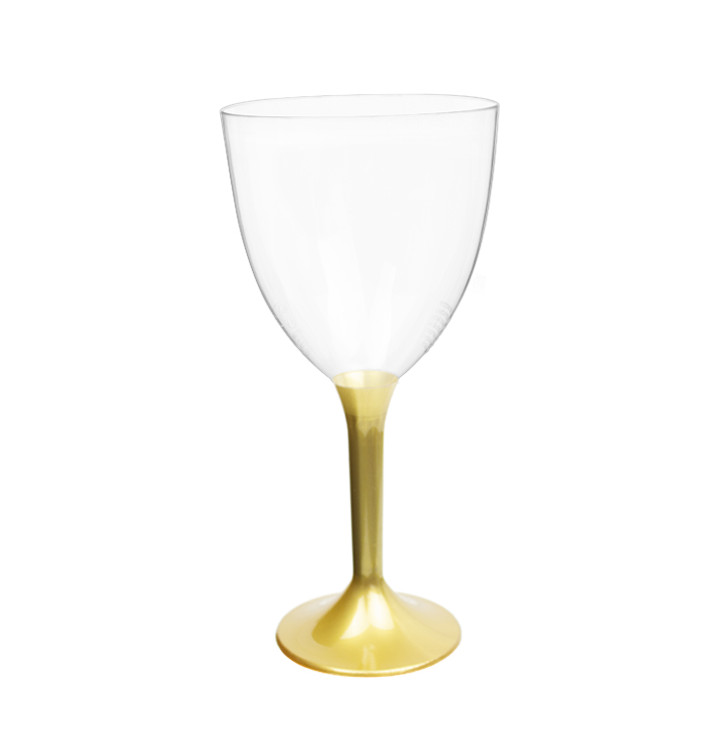 Plastic Stemmed Glass Wine Gold Removable Stem 300ml (40 Units) Plastic Stemmed Glass Wine Gold Removable Stem 300ml (40 Units)