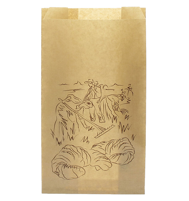 Paper Food Bag Kraft "Siega" 14+7x24cm (100 Units)