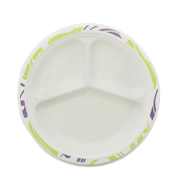 Wood Pulp Chinet Paper Plate Flavour 3 Comp. 26 cm (135 Units) Wood Pulp Chinet Paper Plate Flavour 3 Comp. 26 cm (135 Units)