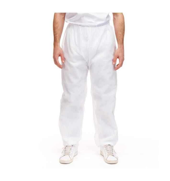 Disposable Plastic Trousers "TST" PP White 30gr. (1 Unit) Disposable Plastic Trousers "TST" PP White 30gr. (1 Unit)