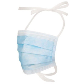 Disposable Surgical Mask Triple Layer with Straps Blue (50 Units)