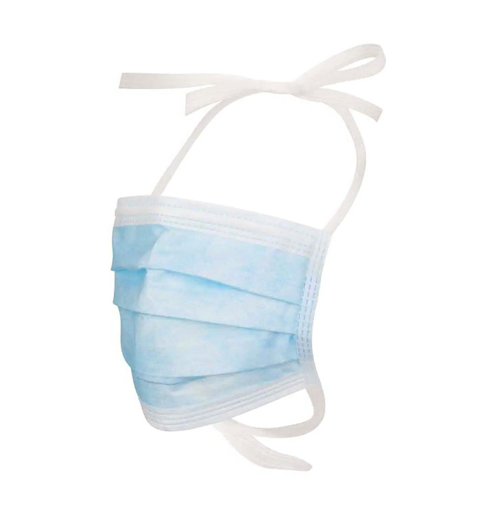 Disposable Surgical Mask Triple Layer with Straps Blue (50 Units) Disposable Surgical Mask Triple Layer with Straps Blue (50 Units)