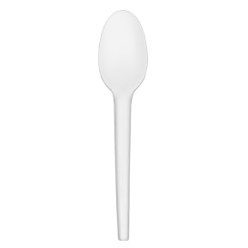 Cornstarch Spoon Biodegradable CPLA White 16,5cm (25 Units)