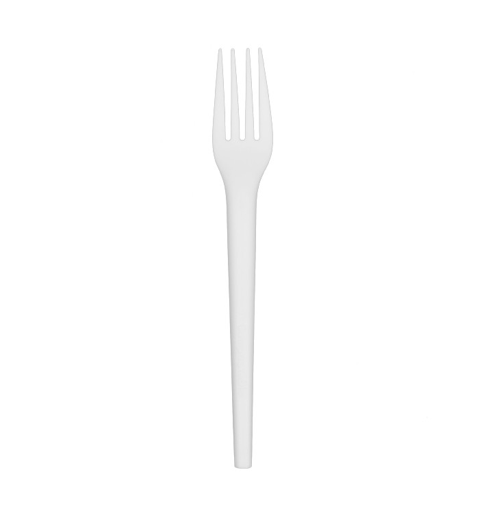 Cornstarch Fork Biodegradable CPLA White 17cm (25 Units) Cornstarch Fork Biodegradable CPLA White 17cm (25 Units)