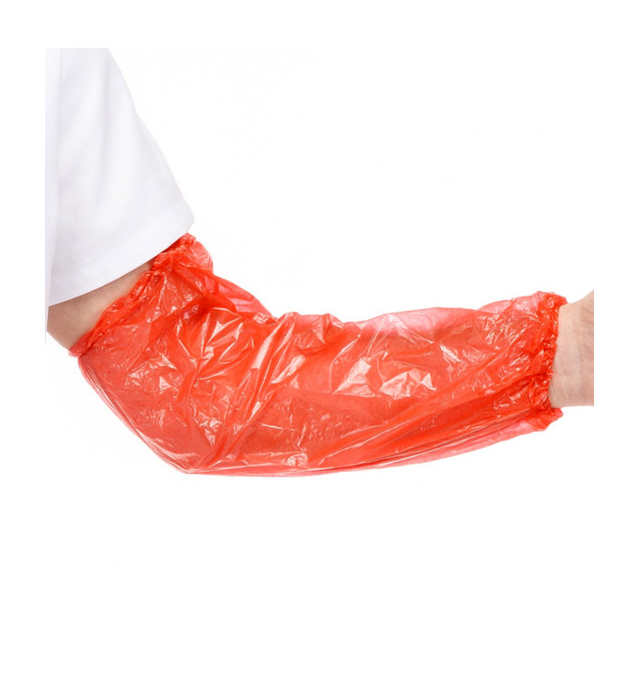 Disposable Plastic Over Sleeve PE Red G80 18x44cm (1.000 Units) Disposable Plastic Over Sleeve PE Red G80 18x44cm (1.000 Units)
