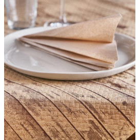 Pre-Cut Paper Tablecloth "Hout" Kraft 1,2x1,2m (300 Units)