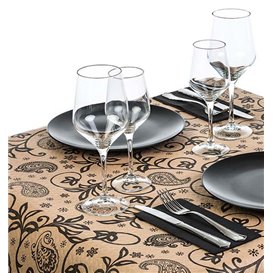 Pre-Cut Paper Tablecloth 1x1m "Cachemir" Kraft 1x1m (400 Units)