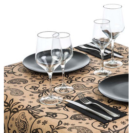 Pre-Cut Paper Tablecloth 1x1m "Cachemir" Kraft 1x1m (400 Units)